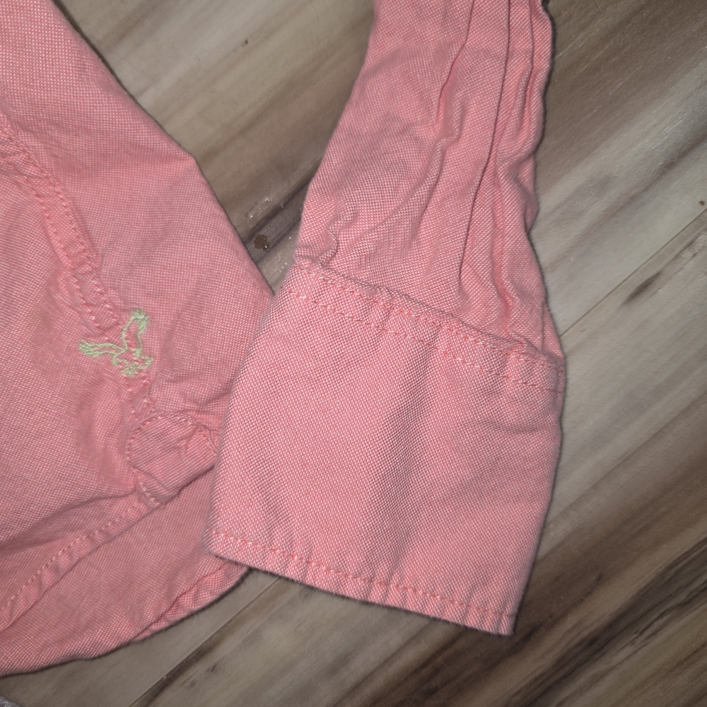 American Eagle Outfitters Coral Button-Down Shirt - Picture 4 of 4